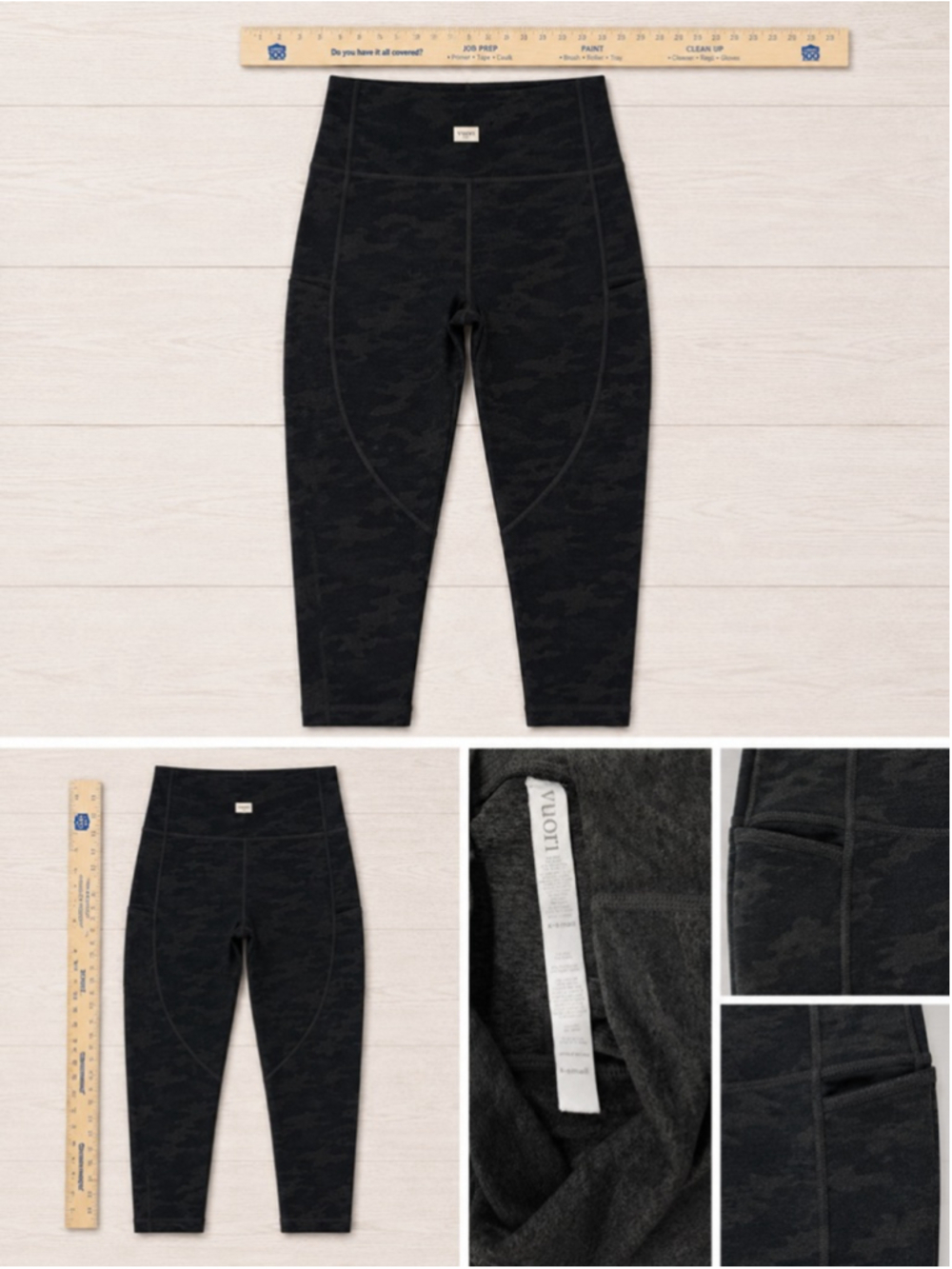 Vuori The Rise The Shine Leggings XS Black Camo High Rise Pockets - Picture 6 of 8